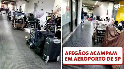 Imagens mostram afegãos acampados em saguão do Aeroporto de Guarulhos