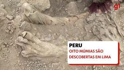 Oito múmias da era colonial são descobertas em Lima, no Peru Oito múmias da era colonial são descobertas em Lima, no Peru