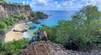 ICMBio passa a exigir uso de capacete para quem quiser entrar na Baía dos Porcos, em Fernando de Noronha | Viver Noronha