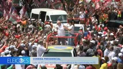 Lula, candidato do PT, faz campanha no Rio de Janeiro