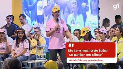 'Ele tem mania de falar 'se pintar um clima'', diz Michelle Bolsonaro