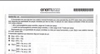Questão do Enem 2022 de matemática sobre salário e comissão não tem resposta, dizem cursinhos | Enem 2022