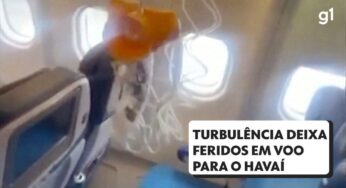 Vídeo mostra interior de avião que pegou forte turbulência no Havaí
