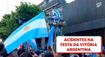 Vídeo: torcedores da Argentina sobem (e caem) de postes, pontes, árvores e outros locais altos durante comemoração da Copa | Mundo