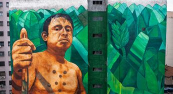 Tintas feitas de terra e cinzas de queimadas: pintura de 600m² no centro de São Paulo homenageia Ari Uru-Eu-Wau-Wau | Rondônia