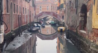 Seca severa na Itália faz com que canais de Veneza fiquem inavegáveis; veja VÍDEO e GALERIA DE FOTOS
