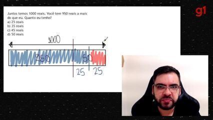 Professor explica problema matemático sobre diferença entre valores