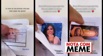 Nota 10 com Inês Brasil ou 2 com Nazaré confusa? Professor viraliza ao grampear memes nas provas dos alunos