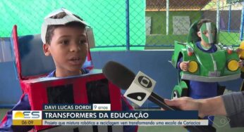 VÍDEO: Alunos de escola pública participam de projetos de robótica e reciclagem e viram ‘transformers ecológicos’ no ES | Educação no Espírito Santo