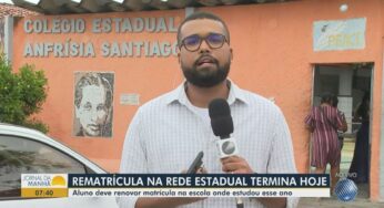 Rematrícula da rede estadual de ensino da Bahia termina nesta quinta-feira; veja como fazer