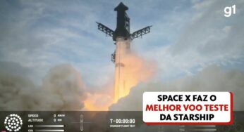 SpaceX faz seu melhor voo teste da Starship, maior nave do mundo, mas não completa trajeto