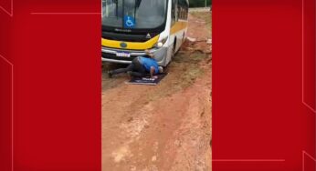 Ônibus escolares atolam e prejudicam estudantes de escolas públicas na capital do país; veja imagens