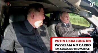 Em clima de ‘bromance’, Putin e Kim Jong-un brincam e dão risada durante passeio de carro | Mundo