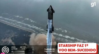 SpaceX faz 1º voo bem-sucedido com a Starship, maior nave do mundo; VÍDEO mostra melhores momentos