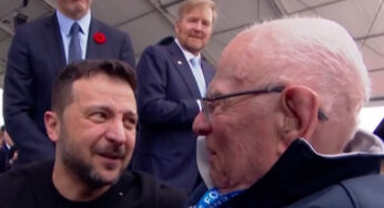 Zelensky compartilha momento emocional com veterano dos EUA na cerimônia do Dia D
